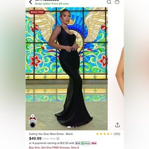 Fashion Nova Black Strapless Bodycon Gown